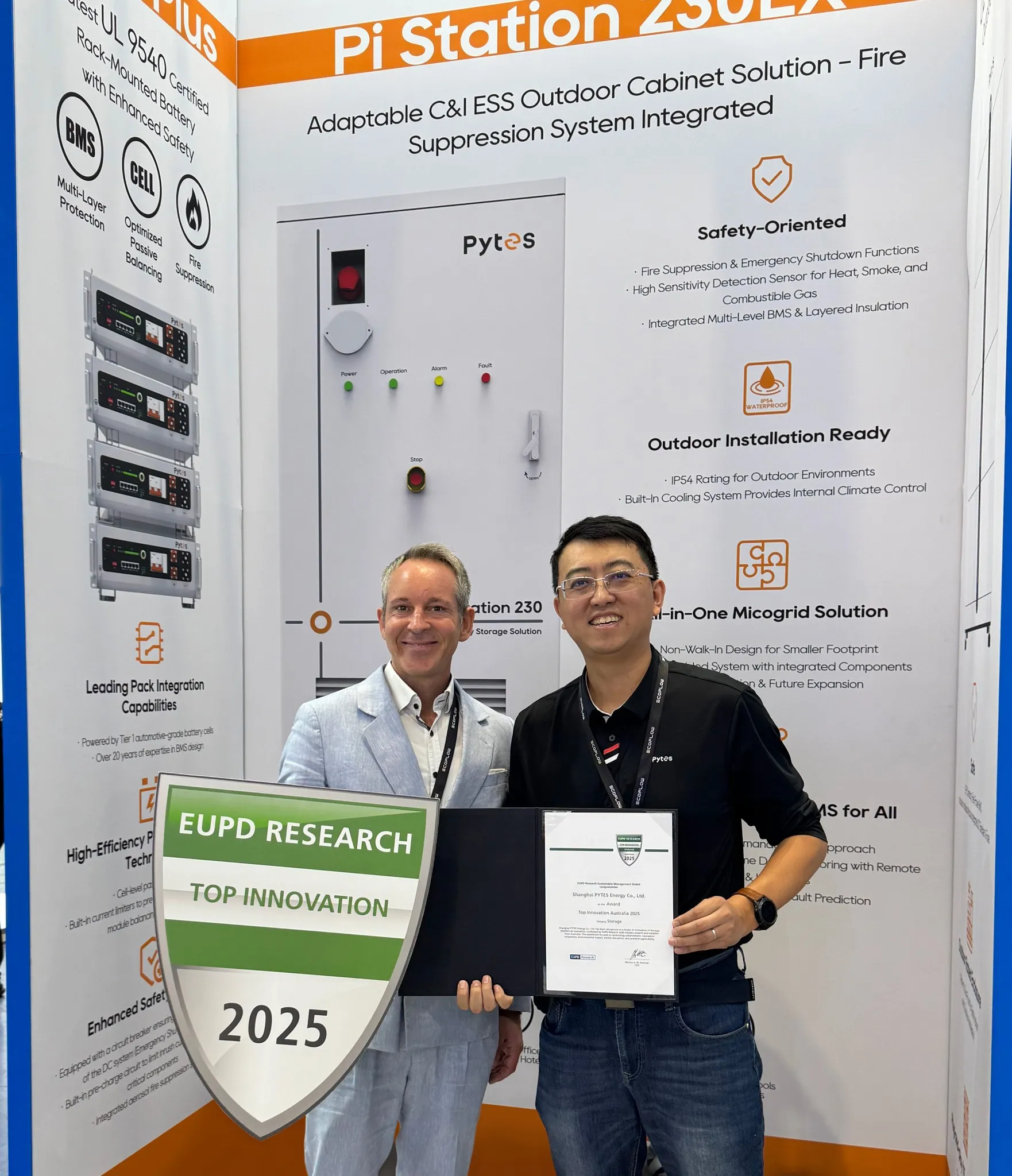 Представники Pytes із сертифікатом EUPD Research Top Innovation Award