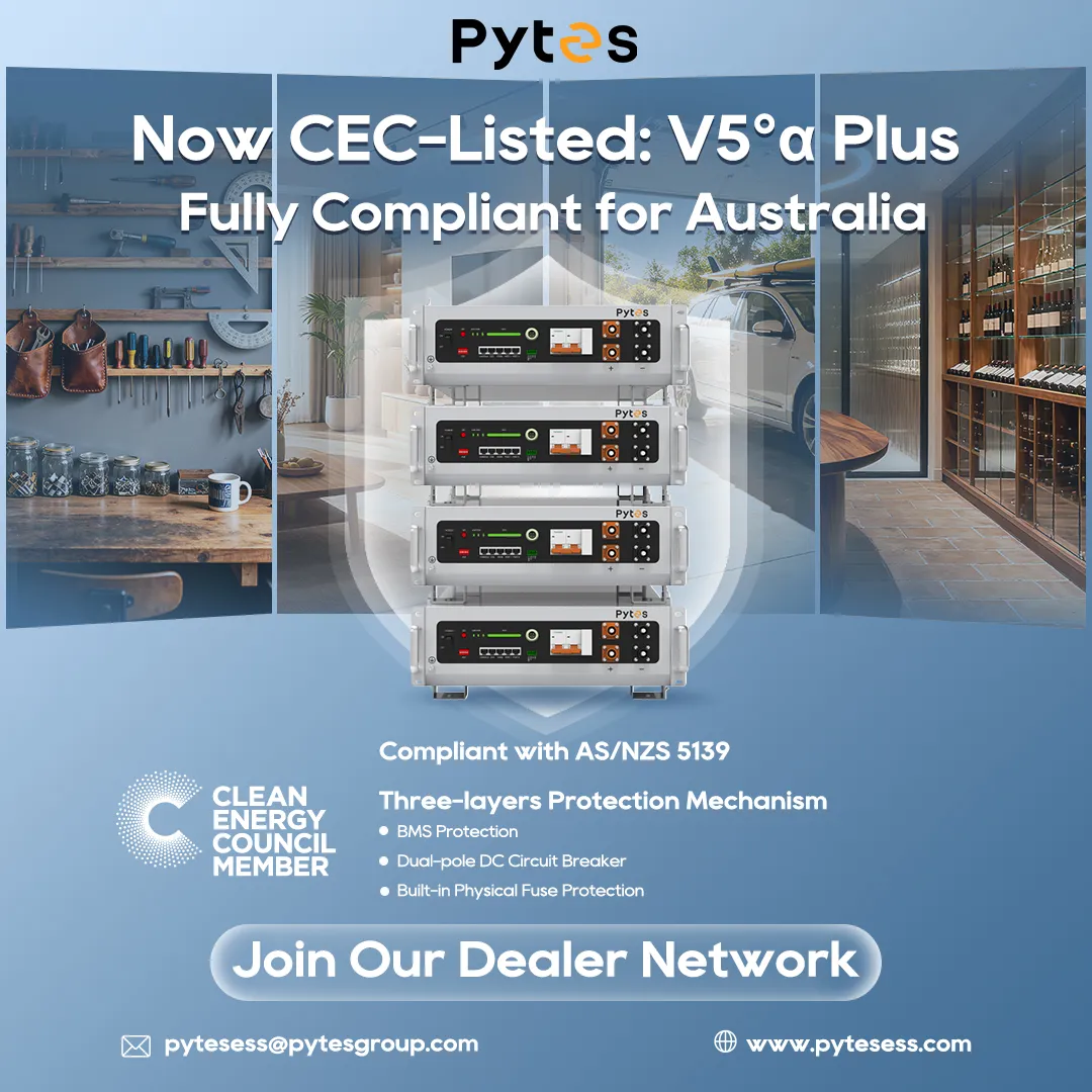 Pytes V5 Alpha Plus у конфігурації для австралійських житлових систем